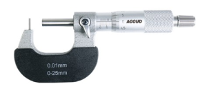 ACCUD 341-06 analog. třmenový mikrometr s válcovou měřící plochou F
