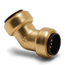 Obrázek pro produkt Úhlová spojka 45° (mosaz), trubka 15 mm