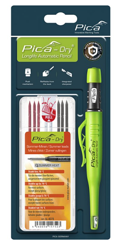 Obrázek pro produkt Pica - tužka pro profesionální řemeslníky + náhradní tuhy ( Varianta: tuhy letní do 70 C° (červ,bílá,šedá)