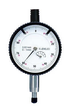 Obrázek pro produkt ACCUD 228-001-01 velice přesný číselníkový úchylkoměr 0-1mm ( 0,001mm ) s plochou zadní stranou