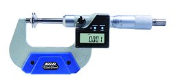 Obrázek pro produkt AKCE-ACCUD 332-002-01 digitální mikrometr s talířkovými měřicími plochami ( s aretací ) 25-50mm/1-2"  s neotáčivým vřetenem (0.001mm/0.00005")