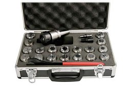 Obrázek pro produkt Sada upínače ISO30/M12/ER32 a kleštin 2-20 mm (18 ks)